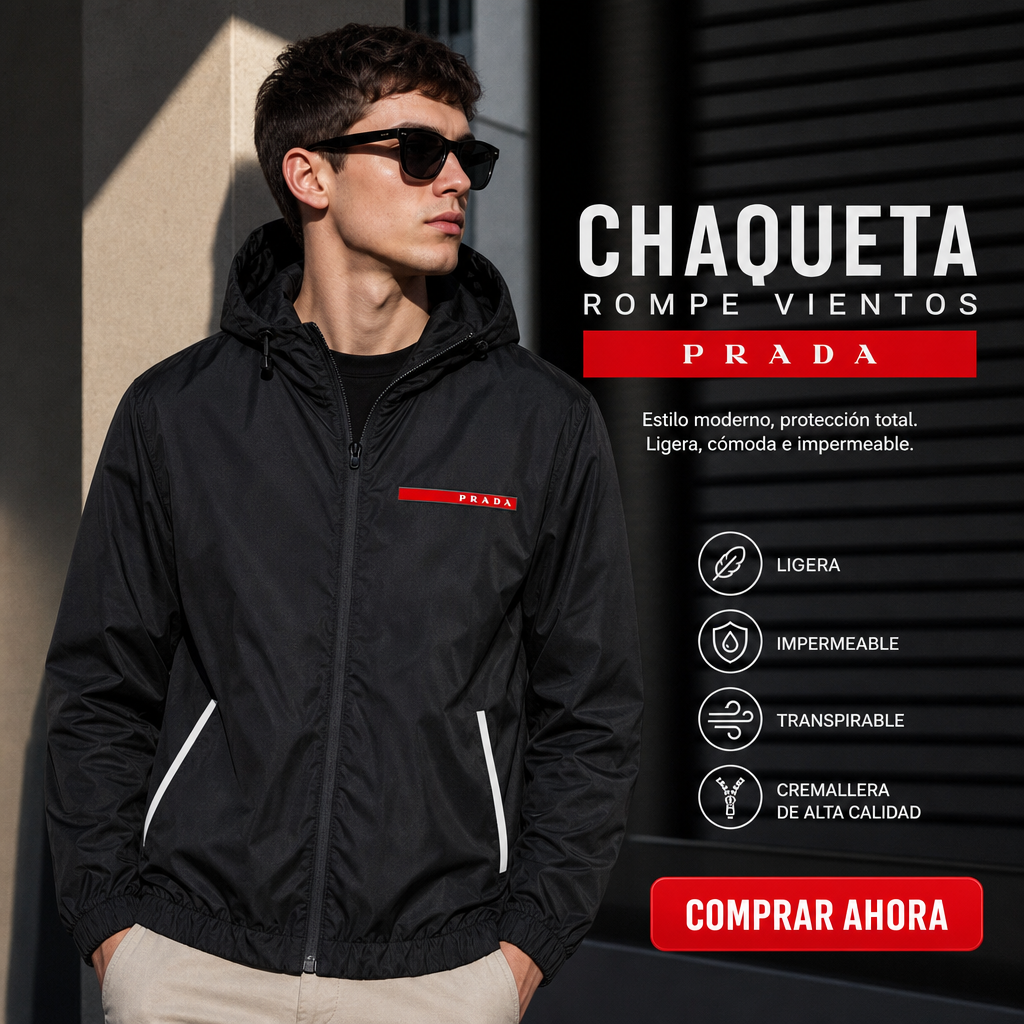 Chaqueta Rompe Vientos Prada™ | Elegancia y Protección en Cualquier Clima